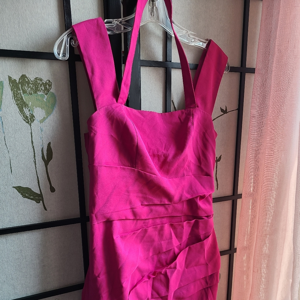 Express Pink Pleated Halter Dress